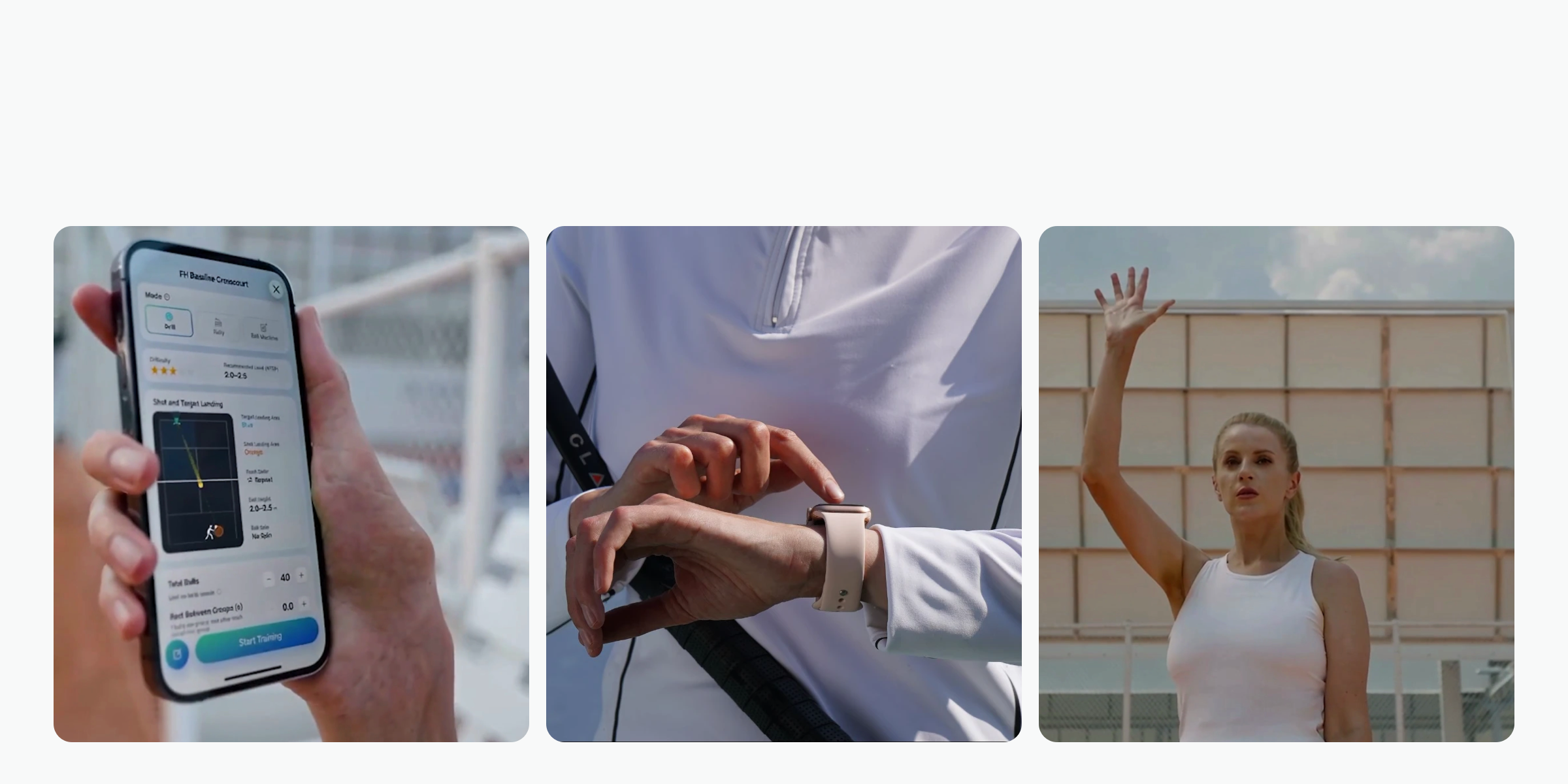 Players control Acemate with the phone app, a smartwatch and a raised-hand gesture