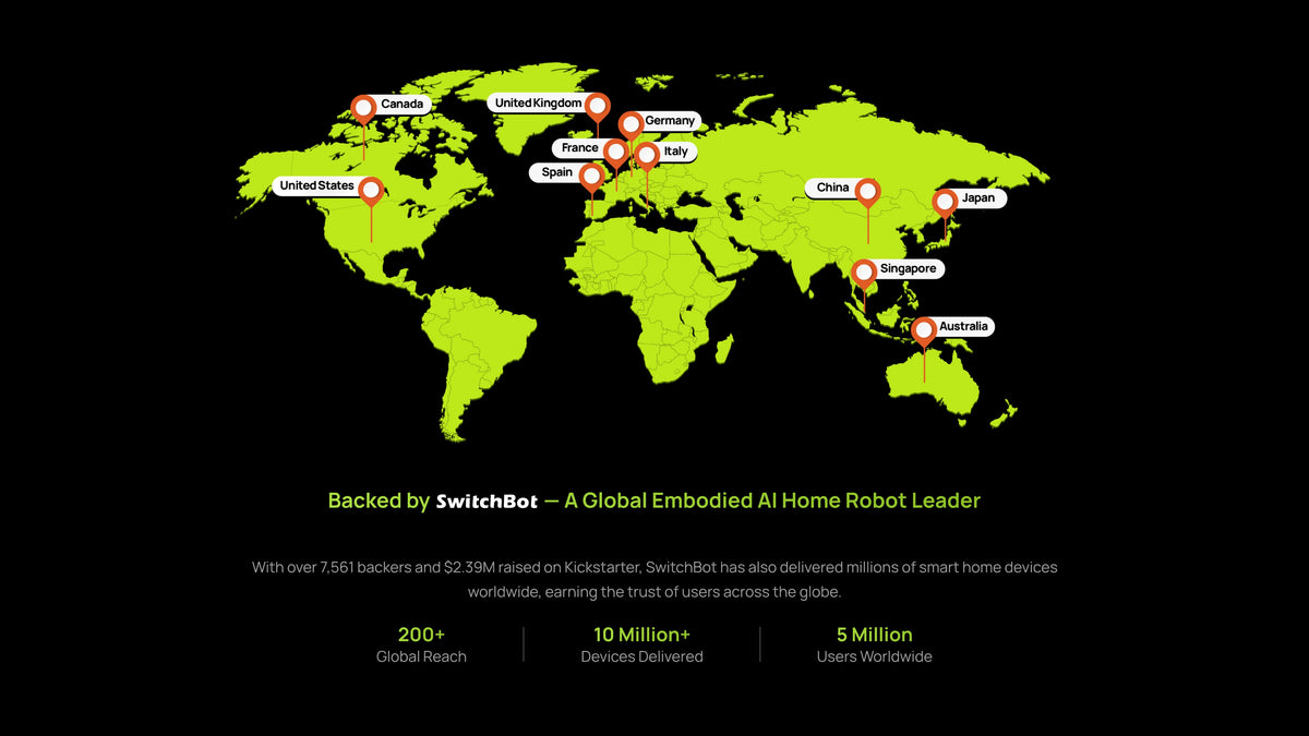 Map of SwitchBot’s international community across North America, Europe, Asia and Australia