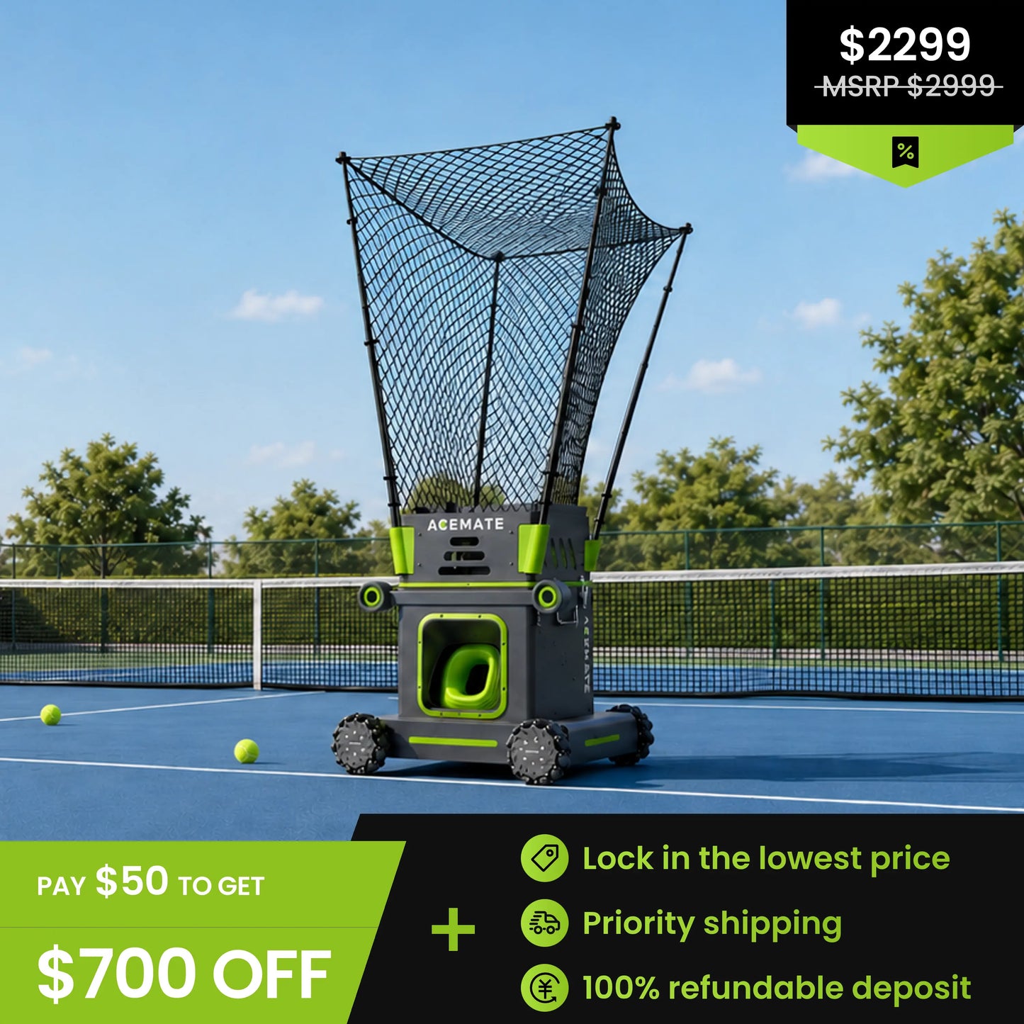 Acemate Tennis Robot S10 Pro Deposit